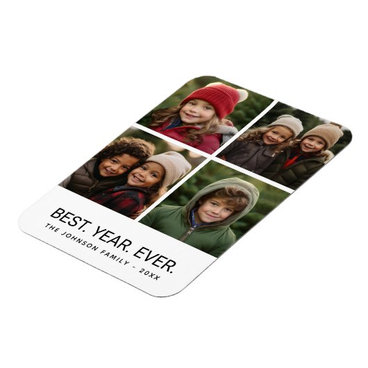 4 minimalistisch fotocollage - Beste jaar ooit Magneet (Linkerzijde)