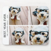 4 minimalistisch fotocollage - Beste jaar ooit Muismat (Voorkant)