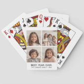 4 minimalistisch fotocollage - Beste jaar ooit Pokerkaarten (Achterkant)