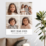 4 minimalistisch fotocollage - Beste jaar ooit Poster<br><div class="desc">Gebruik je favoriete foto of afbeeldingen om een leuk hoopje te maken om met vrienden te delen. Een minimalistisch ontwerp met slechts momentopnamen en een tekstblok.</div>