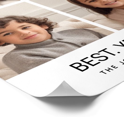 4 minimalistisch fotocollage - Beste jaar ooit Poster (Hoek)