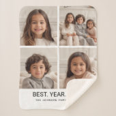 4 minimalistisch fotocollage - Beste jaar ooit Sherpa Deken (Voorkant)