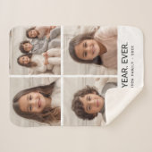4 minimalistisch fotocollage - Beste jaar ooit Sherpa Deken (Voorkant (horizontaal))