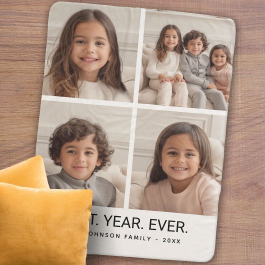 4 minimalistisch fotocollage - Beste jaar ooit Sherpa Deken