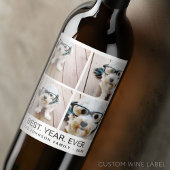 4 minimalistisch fotocollage - Beste jaar ooit Wijn Etiket