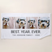 4 minimalistisch fotocollage - Beste jaar ooit wit Strandlaken (Voorkant)