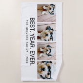 4 minimalistisch fotocollage - Beste jaar ooit wit Strandlaken (Voorkant)