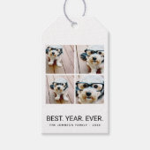 4 minimalistisch fotocollage - Beste jaar ooit zwa Cadeaulabel (Voorkant)
