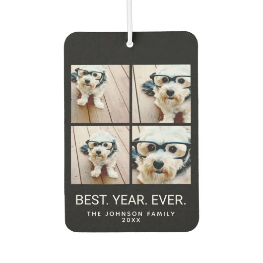 4 minimalistisch fotocollage - Beste jaar ooit zwa Luchtverfrisser (Voorkant)