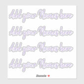 4 Modern Custom Name Laptop Stickers Set Lilac (Vel)