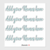 4 moderne op maat gemaakte naam laptopstickers set sticker (Vel)