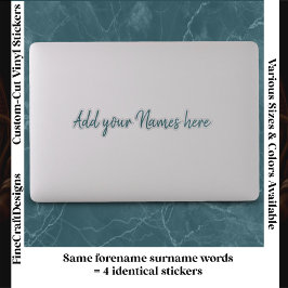 4 moderne op maat gemaakte naam laptopstickers set sticker