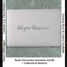 4 moderne op maat gemaakte naam laptopstickers set sticker