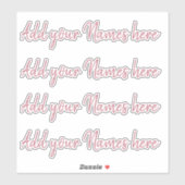 4 moderne op maat gemaakte naam laptopstickers set sticker (Vel)