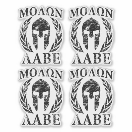 4 Molon Labe Spartan Warrior Laurels Sticker (Voorkant)