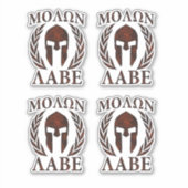 4 Molon Labe Spartan Warrior Laurels Sticker (Voorkant)