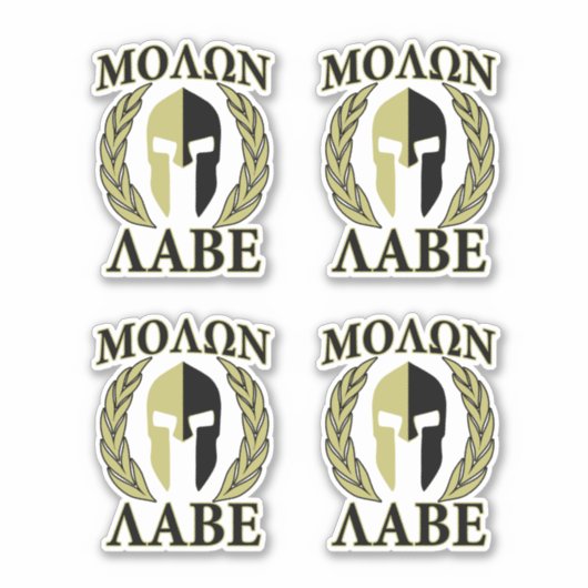 4 Molon Labe Spartan Warrior Laurels Sticker (Voorkant)