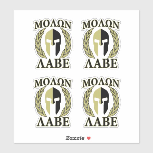 4 Molon Labe Spartan Warrior Laurels Sticker (Vel)