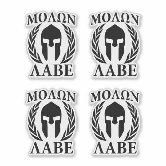 4 Molon Labe Spartan Warrior Laurels Sticker (Voorkant)
