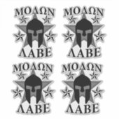 4 Molon Labe Spartan Warrior Sterren Sticker (Voorkant)