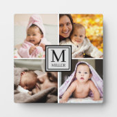 4 Monogram voor foto-collage familienaam Fotoplaat (Voorkant)