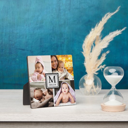 4 Monogram voor foto-collage familienaam Fotoplaat (Insitu)
