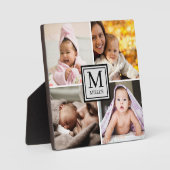 4 Monogram voor foto-collage familienaam Fotoplaat (Voorkant)