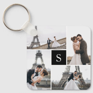 4 Monogram voor fotogalerie Black Sleutelhanger
