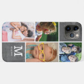 4 Monogramnaam foto-inkollage Familie Chalkboard Case-Mate iPhone Case (Achterkant (horizontaal))