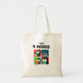 4 Moods Penguin | Funny Bookworm Tote Bag (Voorkant)