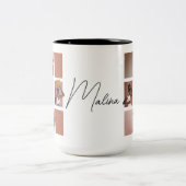 4 mooie zwarte dames boho chique art stijl naam tweekleurige koffiemok (Center)