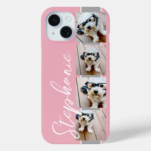4 Naam fotocollage film — KAN KLEUR bewerken Case-Mate iPhone Case (Achterkant)