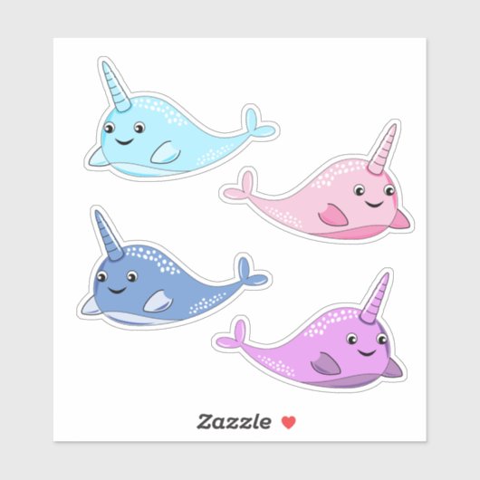 4 Narwhal Vinyl Sticker (Vel)