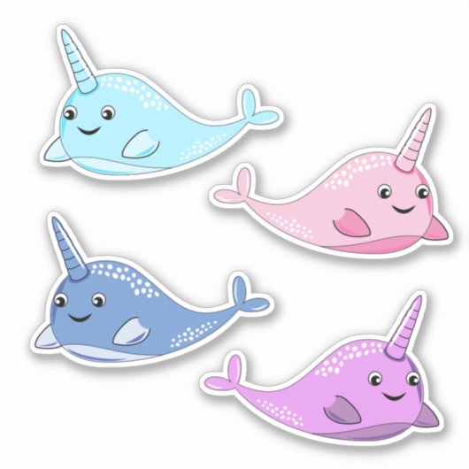 4 Narwhal Vinyl Sticker (Voorkant)