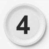 4 - number four plate papieren bordje (Voorkant)