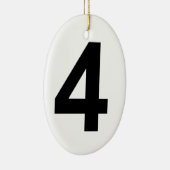 4 - nummer vier keramisch ornament (Rechts)