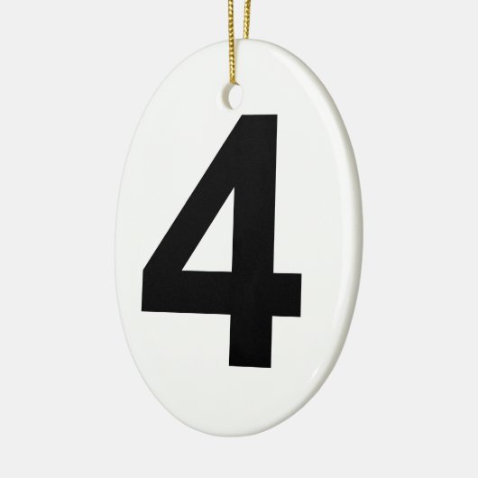 4 - nummer vier keramisch ornament (Links)