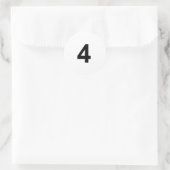 4 - nummer vier ronde sticker (Tas)