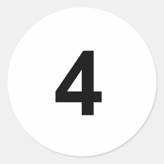4 - nummer vier ronde sticker (Voorkant)