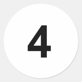 4 - nummer vier ronde sticker
