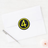 4 - nummer vier ronde sticker (Envelop)