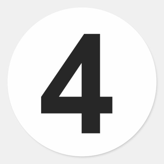 4 - nummer vier ronde sticker (Voorkant)