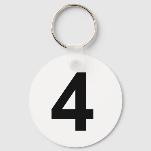 4 - nummer vier sleutelhanger (Voorkant)