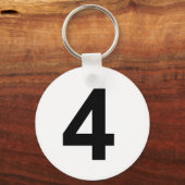 4 - nummer vier sleutelhanger (Voorkant)
