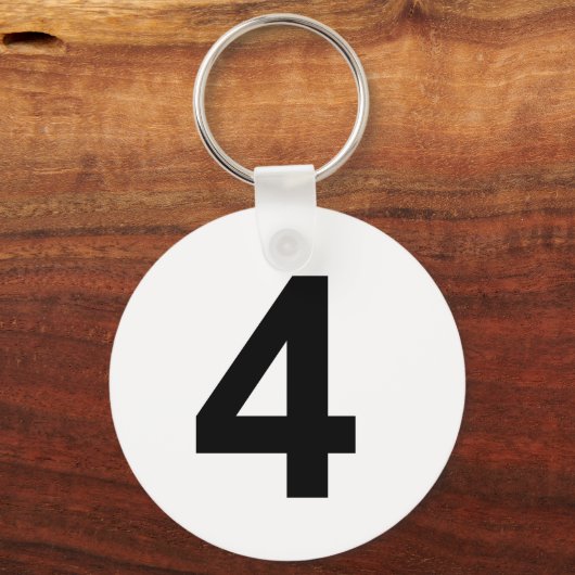 4 - nummer vier sleutelhanger (Voorkant)