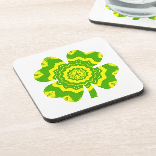 4 Onderzetter met lederen klaver, hard plastic (Linkerzijde)