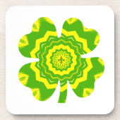 4 Onderzetter met lederen klaver, hard plastic (Voorkant)