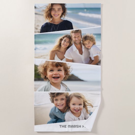 4 ongelijke fotocollage - funky vierzijdige kunst strandlaken (Voorkant)