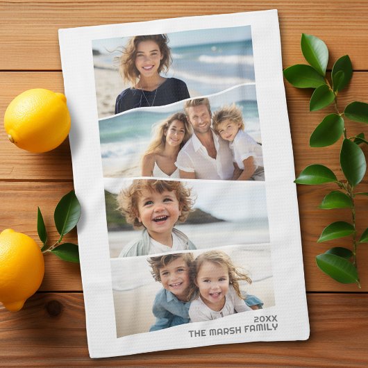 4 ongelijke fotocollage - funky vierzijdige kunst theedoek