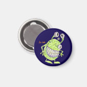 4-oog monster groen alien magneet (Voorkant / Achterkant)